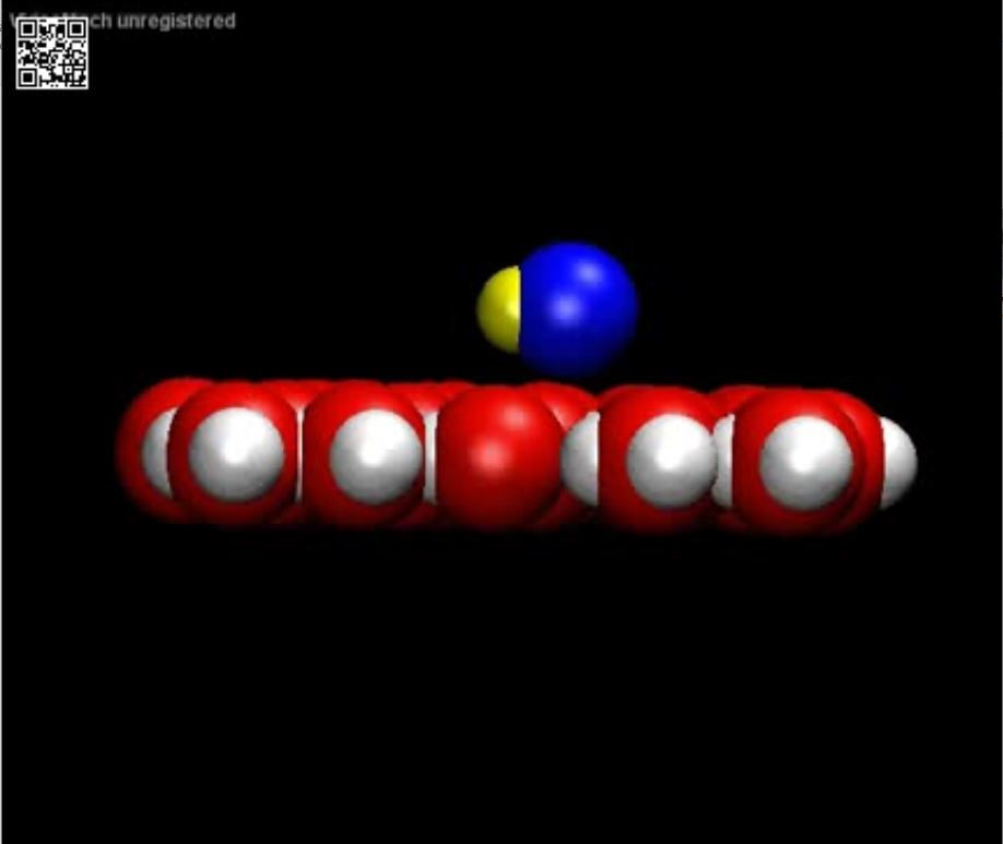 Modélisation 3d de l'Insertion d'une molécule dans un plan d'eau bi-dimensionel 