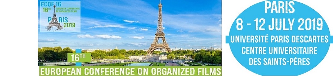 16th European Conference on Organized Films, 8-12 juillet 2019    