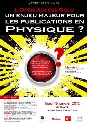 Matinée de réflexion SFP-EDP CEA et CNRS sur la diffusion des publications en « Open access Gold »