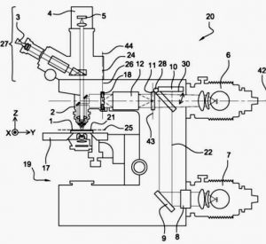 Dispositif de projection homothétique d’un motif a la surface d’un échantillon, procédé de lithographie utilisant un tel dispositif.