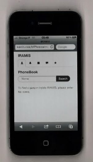 WEBs Iramis : Affichage smartphone