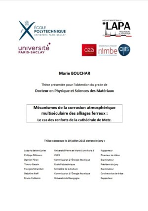 Mechanisms of the multisecular atmospheric corrosion of ferrous alloys: The case of the Metz cathedral reinforcements.