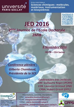 2ème Journée Doctorants – ED Sciences Chimiques (ED 2MIB) : Molécules, Matériaux, Instrumentation et Biosystèmes – JED 2016