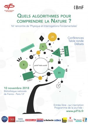 16ème rencontre Physique et Interrogations fondamentales (PIF), le 10 Novembre 2018