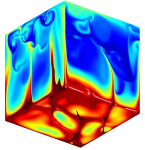 Convection forcée radiativement: du régime de Rayleigh Bénard au régime ultime