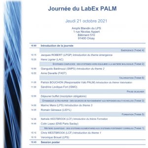 Journée du LABEX PALM – Université Paris-Saclay