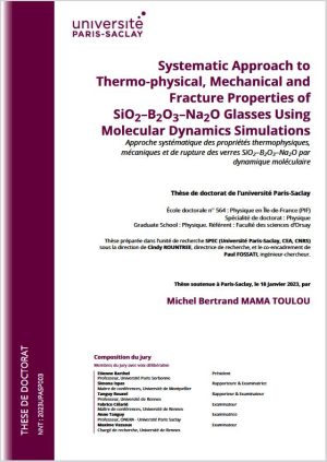 Approche systématique des propriétés thermophysiques, mécaniques et de rupture des verres SiO2-B2O3-Na2O à l’aide de simulations de dynamique moléculaire