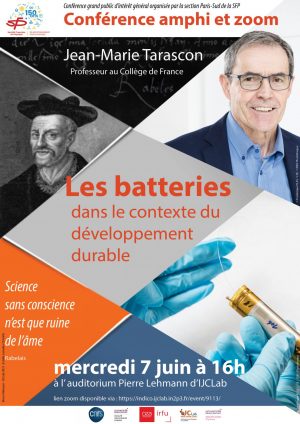 Conférence SFP Paris-Sud : « Les batteries dans le contexte du développement durable »