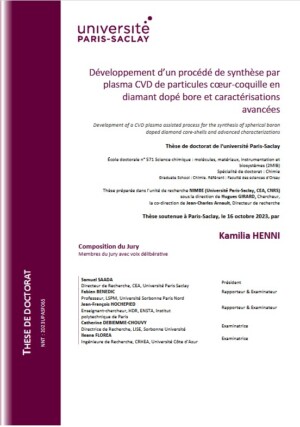 Development of a CVD plasma assisted process for the synthesis of spherical boron doped diamond core-shells and advanced characterizations