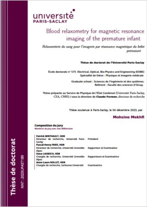 Blood relaxometry for magnetic resonance imaging of the premature infant