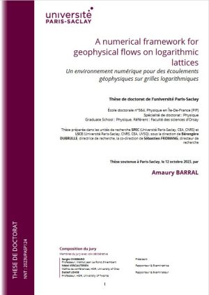 A numerical framework for geophysical flows on logarithmic lattices