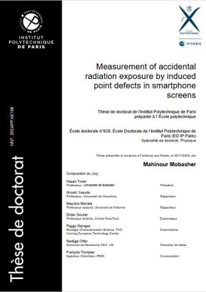 Estimation d’une exposition accidentelle aux rayonnements ionisants par l’analyse des défauts radio-induits dans les écrans de smartphones