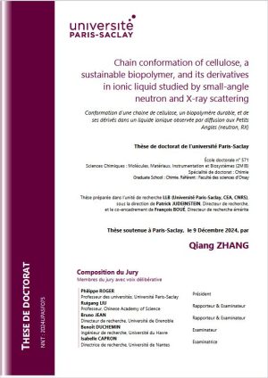 Conformation d’une chaine de cellulose, biopolymère durable, et de ses dérivés dans un liquide ionique observée par diffusion de neutrons aux petits angles (SANS) et de rayons X (SAXS)