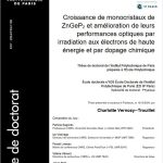 Croissance de monocristaux de ZnGeP2 et amélioration de leurs performances optiques par irradiation aux électrons de haute énergie et par dopage chimique