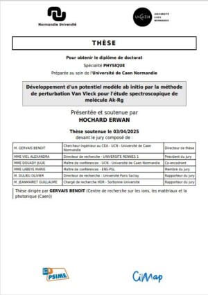 Développement d’un potentiel modèle ab initio par la méthode de perturbation Van Vleck pour l’étude spectroscopique de molécule Ak-Rg