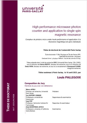 Compteur de photons micro-ondes haute performance et application à la résonance magnétique de spins individuels 