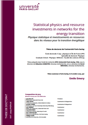 Statistical physics and resource investments in networks for the energy transition