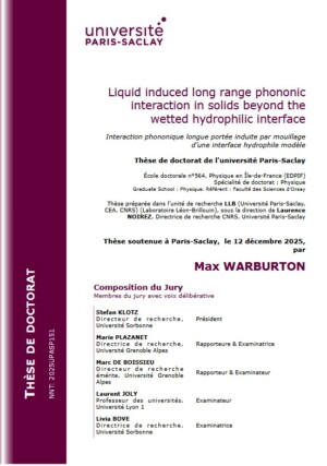 Interaction phononique entre solide et liquide &agrave; l&rsquo;interface hydrophile