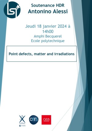 HDR: Point defects, matter and irradiations