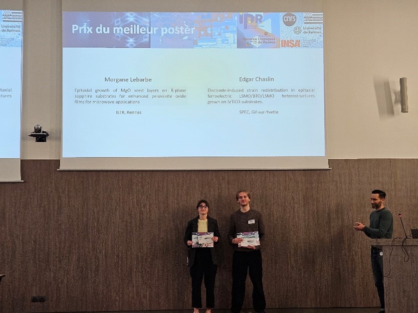 Prix du meilleur poster &agrave; la 38&egrave;me &eacute;dition des Journ&eacute;es Surfaces-Interfaces