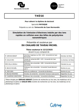 Simulation of electron emission induced by swift ions colliding with nanometric polystyrene spheres