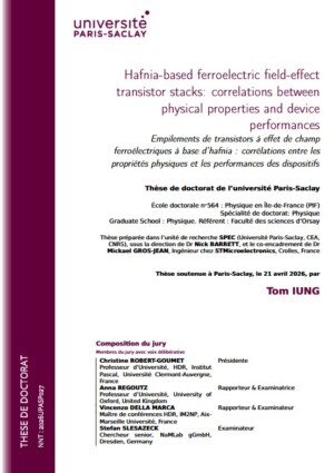 Empilements de transistors à effet de champ ferroélectriques à base d’hafnie : corrélations entre les propriétés physiques et les performances des dispositifs